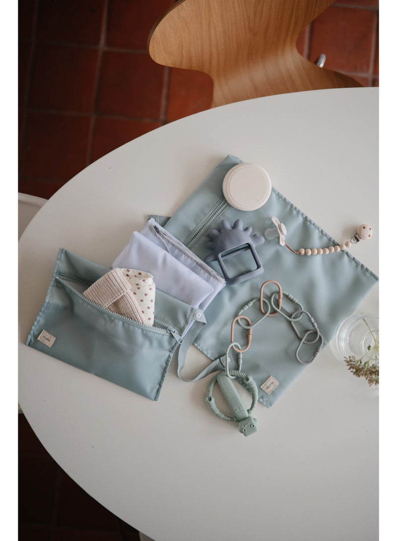 Mushie ​​Water Resistant Wet Bag- 2 Pack​ Roman Green - Image 2