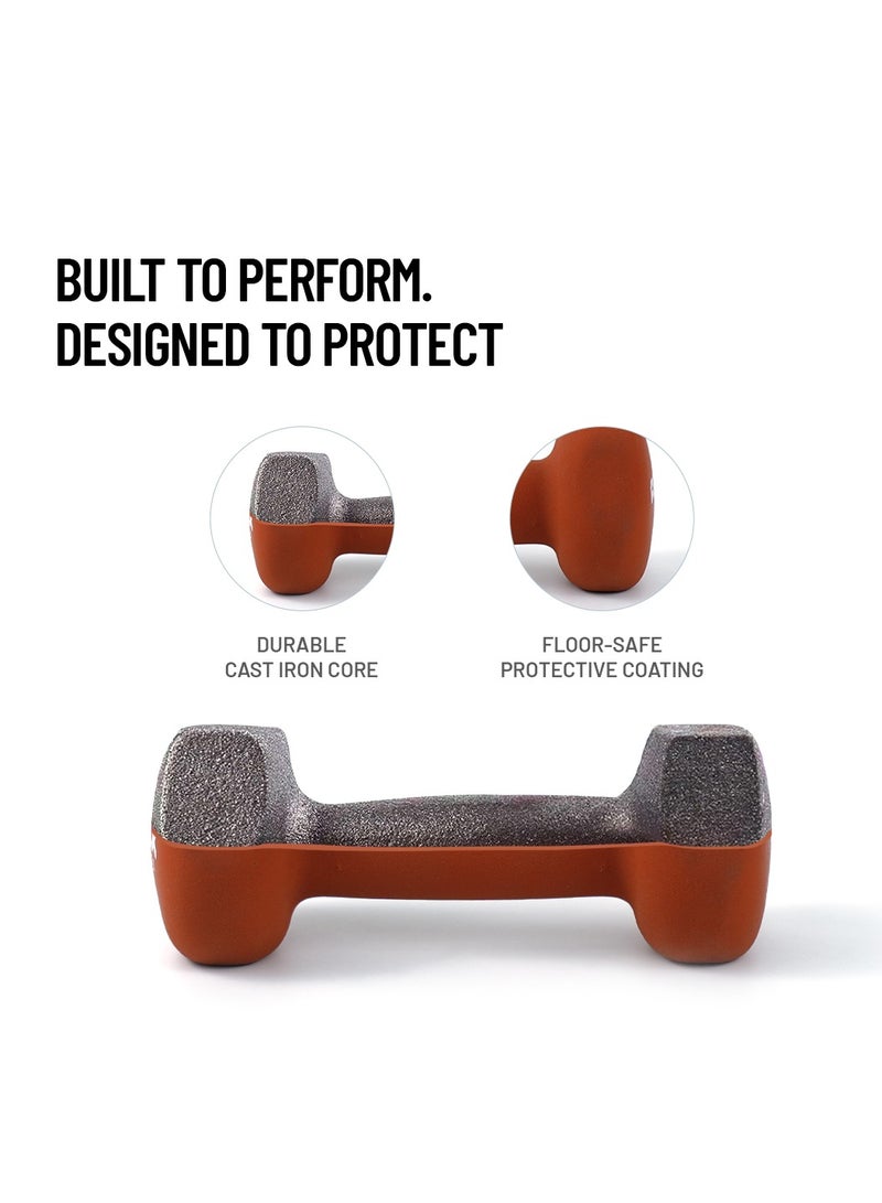 Axox Neoprene Dumbbell Pair 3 Kg Anti-Slip, Color-Coded Weights For Home Workout & Strength Training For Men & Women - Image 2