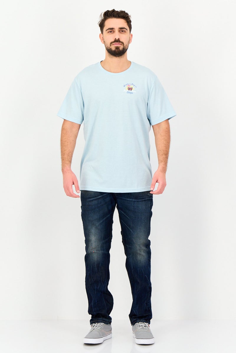 Chaps Men Crew Neck Short Sleeve Graphic Print T-Shirt, Crystal Blue - Image 4