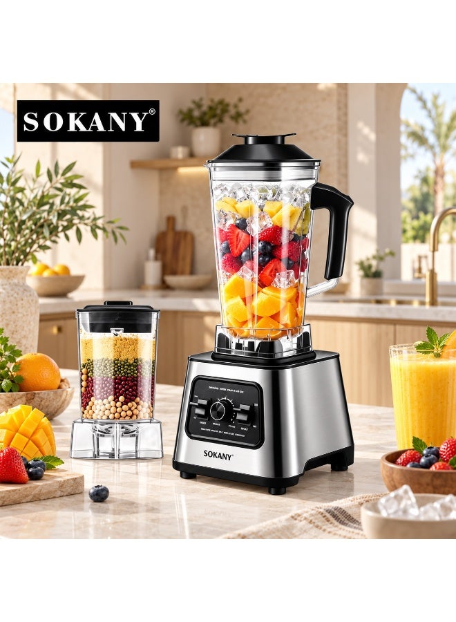 sokany Juicer Blender, 2.5 Litre, 6000W Multi-Function High Speed Blender Ice Crusher with Mixer Grinder SK-999 - Image 1