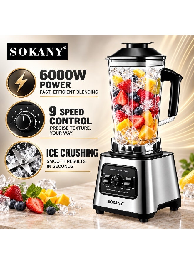 sokany Juicer Blender, 2.5 Litre, 6000W Multi-Function High Speed Blender Ice Crusher with Mixer Grinder SK-999 - Image 3