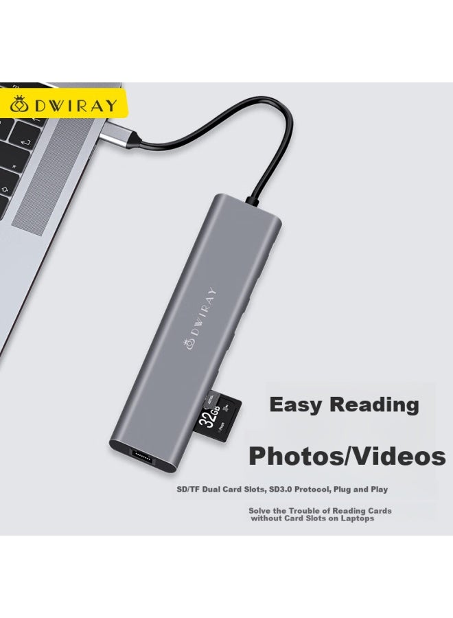 Diyi Workshop Diyigongfang Type-c To Ethernet Expansion Dock Converter, Metal Usb-c 100mbps Network Card Adapter, Compatible With Apple Macbook, Huawei Laptops, Expansion Dock Without Driver - Image 3