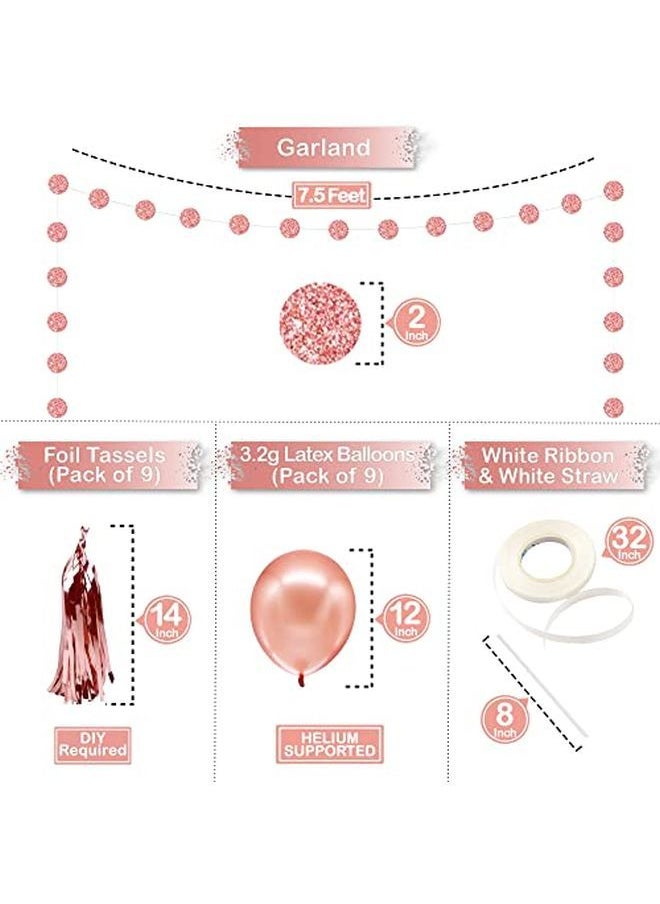 KATCHON Rose Gold Happy New Year Decorations 2022 Glitter Happy New Year Banner With Circle Garland No Diy | Happy New Year Sign New Years Decorations | New Years Eve Party Supplies 2022 Nye Decorations  - Image 5