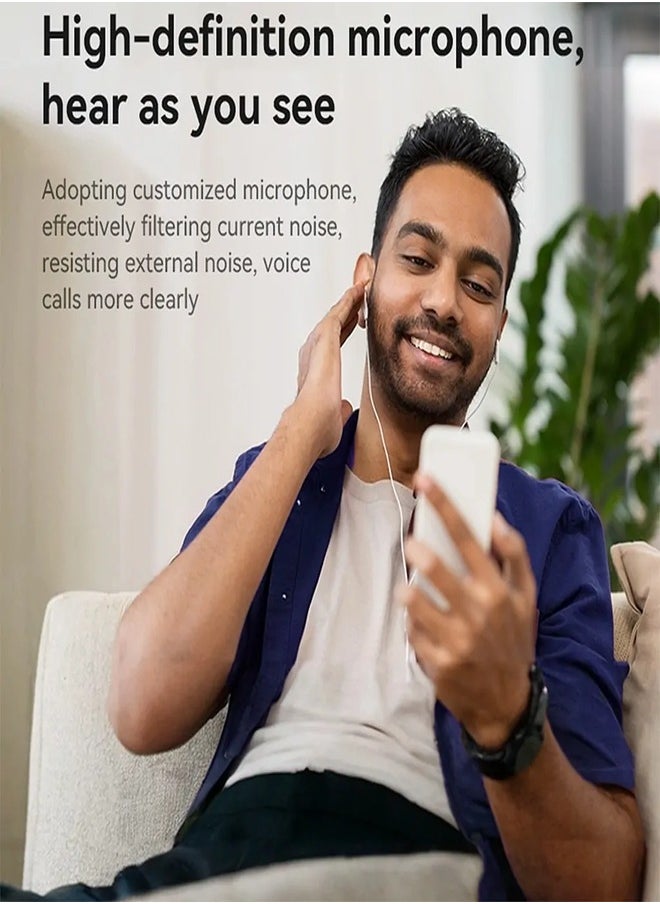 Yesido YH45 Wired Control Earphone with Ergonomic Design, 3 Buttons and Type-C Connector - White