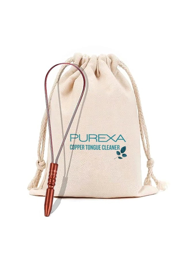 PUREXA أداة PUREXA النحاسية لتنظيف اللسان بمقبض مريح على شكل حرف Q – مكشطة لسان مصنوعة من نحاس نقي 100% (بمواصفات مخصصة للمواد الغذائية) لنفس أكثر انتعاشاً. - Image 4
