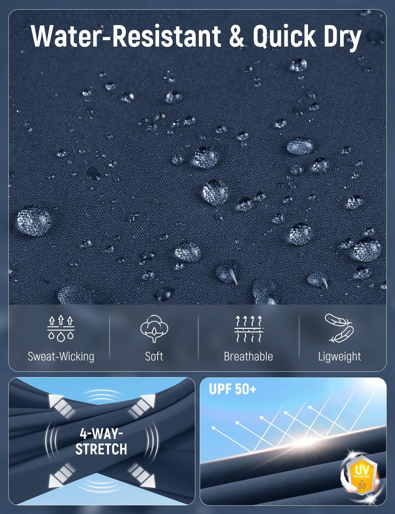 Baleaf بنطلون بلييف النسائي للمشي الصغير خفيف الوزن سريع الجفاف مقاوم للماء بنطلون كارغو بطول 27 بوصة لجميع الفصول باللون الأزرق البحري مقاس M - Image 4