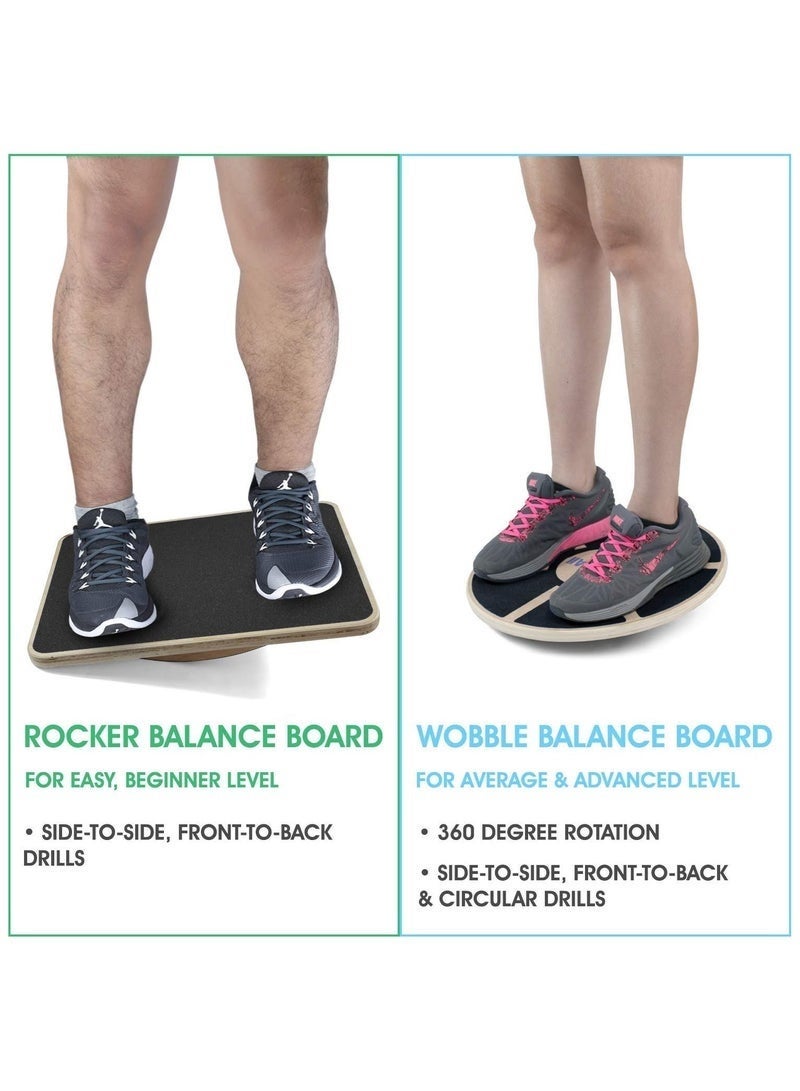 Bukela Wooden Wobble Balance Board, Rocker Boards for Under Desk, Anti Slip Roller, Core Strength, Stability, Office Wobble Boards for Standing, Core Training, Gym Home Workout - Image 5