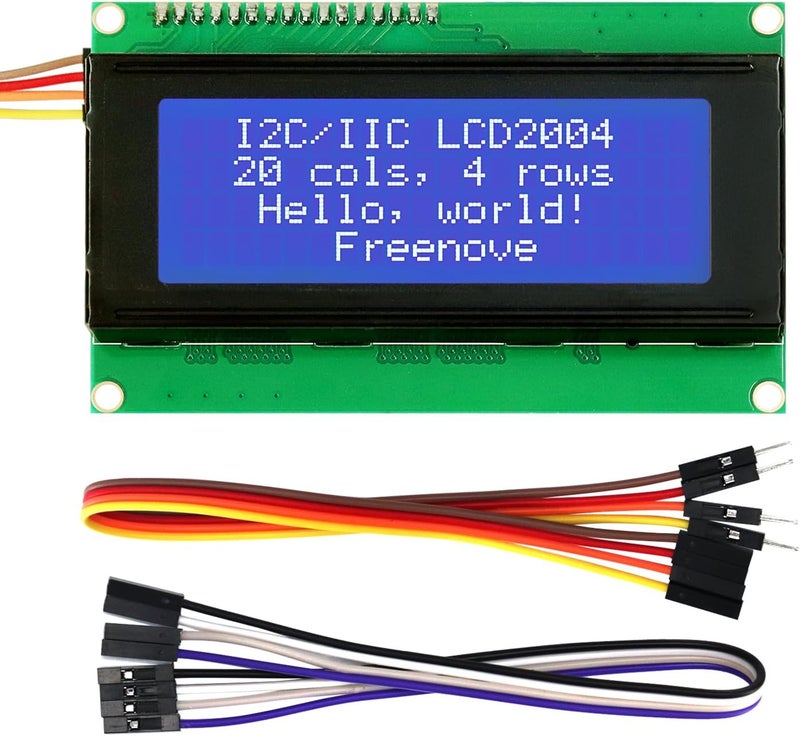 FREENOVE I2C IIC LCD 2004 Module, TWI Serial 20x4 Display, Compatible with Arduino Raspberry Pi Pico ESP32 ESP8266 - Image 1