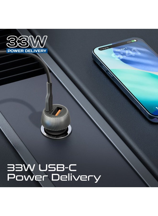 PROMATE Magnetic Wireless Phone Car Charger, 15W Car Mount with 33W Dual Port Car Charger with USB-C Power Delivery And QC 3.0 USB-A, Cable Type-C to C 1 Meter - Image 4