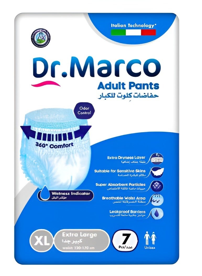 Dr. Marco Adult Culotte Diaper, Size XL, 7 Count Turkish made Pants with Wetness Indicator, Italian Technology - Image 1