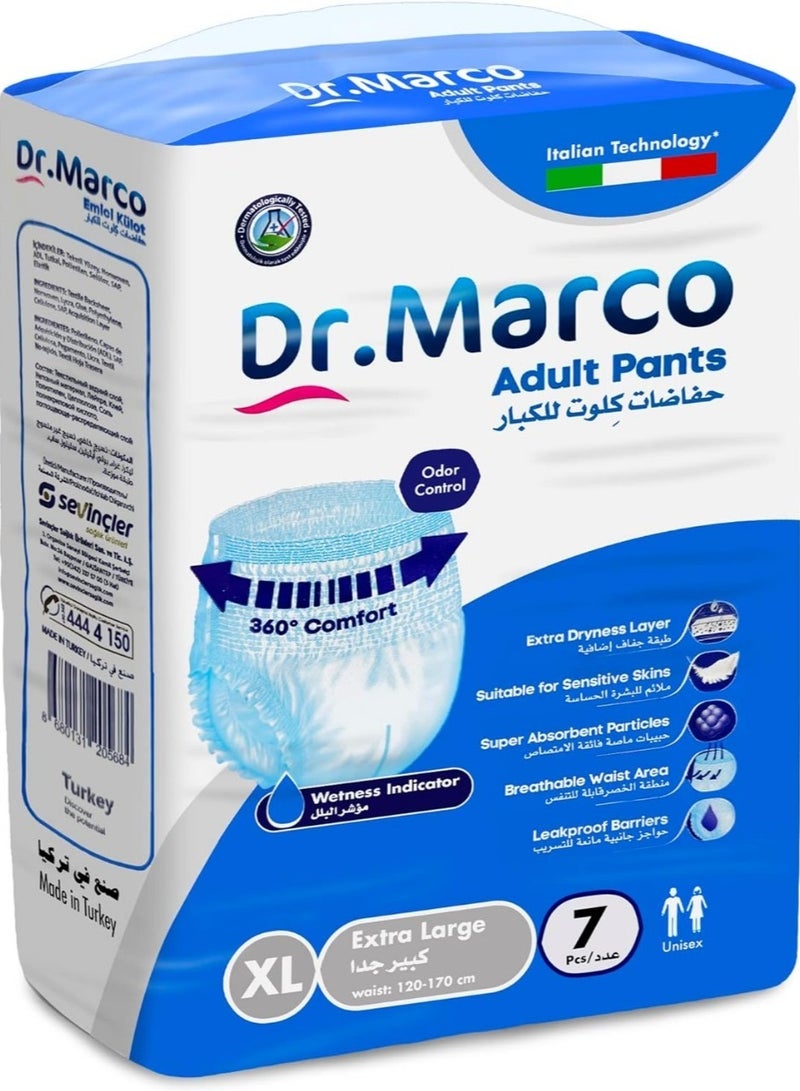 Dr. Marco Adult Culotte Diaper, Size XL, 7 Count Turkish made Pants with Wetness Indicator, Italian Technology - Image 2
