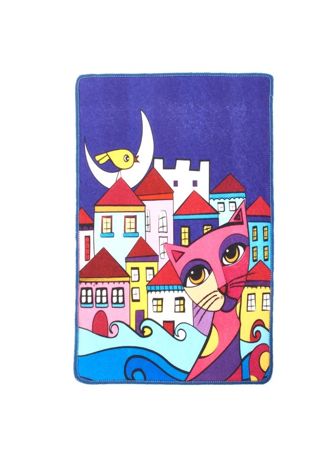 Biggdesign Washable Indoor Doormat 45x70cm, Durable Polyester Mat, Non-Slip Bottom, Pet Friendly, Machine Washable, Owl City Design Doormat, Ideal Door Mat for Kitchen, Bathroom, Living Room, Entryway - Image 1