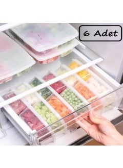 Large 6 Pieces Frozen Meal and Vegetable Storage Container with 4 Compartments - Cubed Minced Meat Organizer - pzsku/Z6DDC0985E21696243212Z/45/_/1725726288/c043a842-4792-4e54-bcf7-b1ad0ab422ca