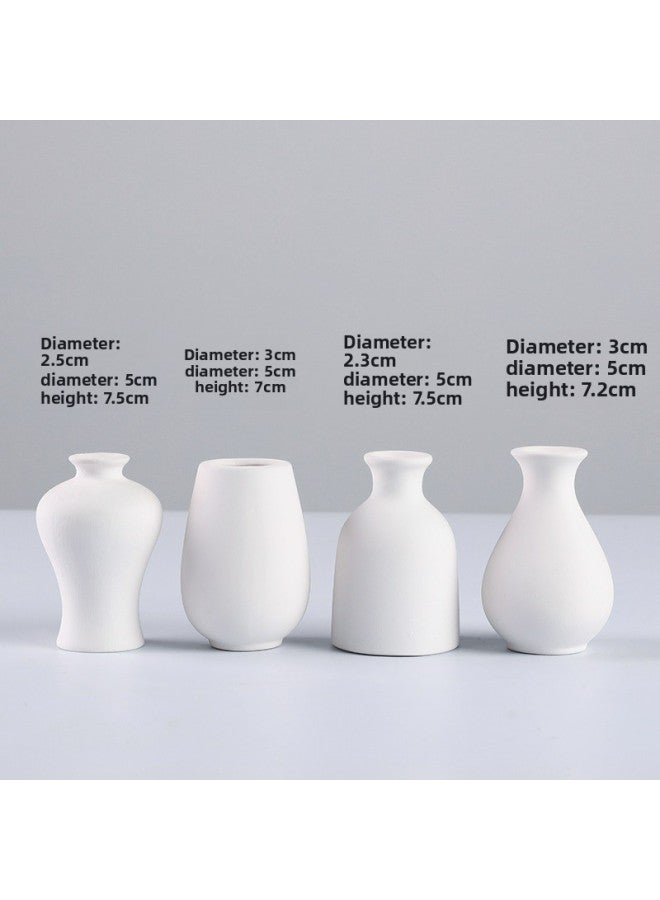 Beauenty Plain Embryo White Embryo Vase Vase Ceramic Art Coloring Water Extension Material Kindergarten Parent-child Painting Non-gypsum-Color:28-4 White  - Image 3