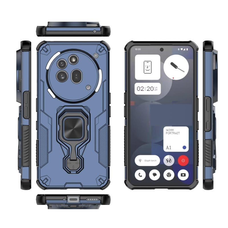 إيروريكس جراب هاتف هجين من مادة TPU ومسند معدني لهاتف For Nothing Phone 3a Pro (أزرق) - Image 3