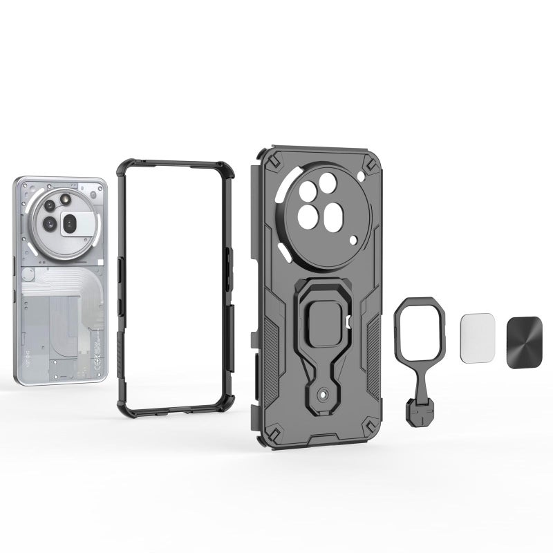 إيروريكس جراب هاتف هجين من مادة TPU ومسند معدني لهاتف For Nothing Phone 3a Pro (أزرق) - Image 5