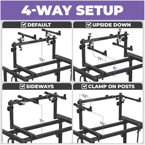 Liquid Stands 2 Tier Keyboard Stand Attachment - Adjustable Electric Digital Piano Stand for 54, 88 Key Music Keyboards & Synths - Double Extender for Square Tube Z Style Stands - Image 5