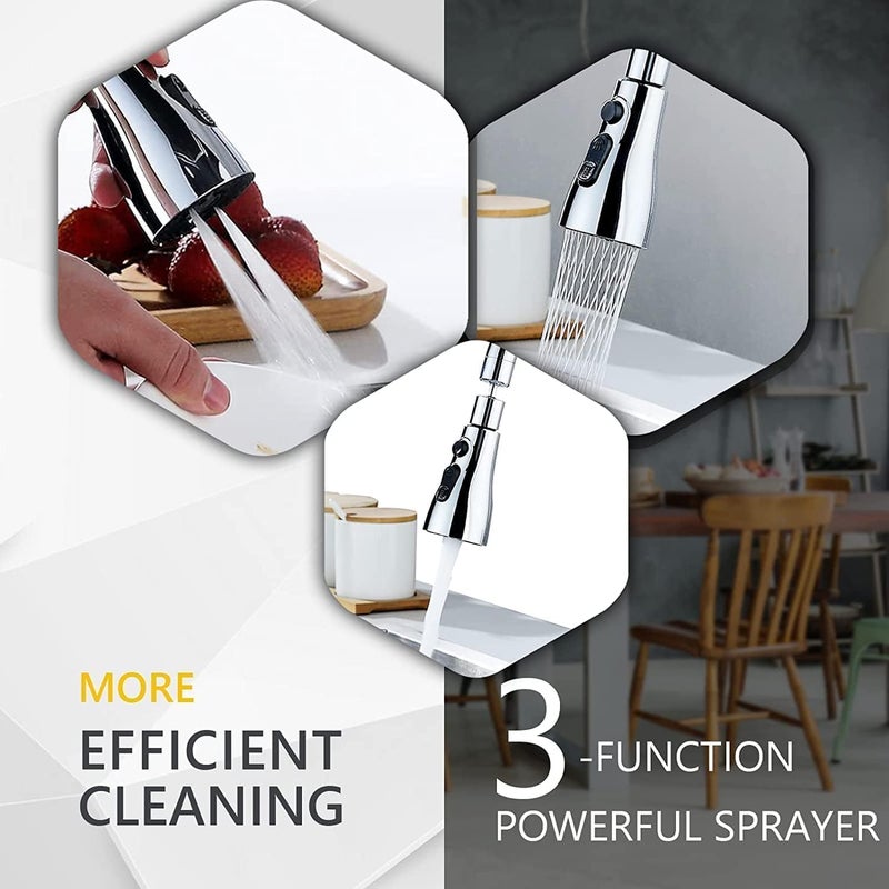 SANGOZS 360 Degree Movable Faucet Aerator Infinity 3 Mode Jet XCross EcoMist Infinity 3 Flow 3 Modes Water Faucet Sprayer Dual Flow Aerator Kitchen Sink Faucet Shower - Image 3
