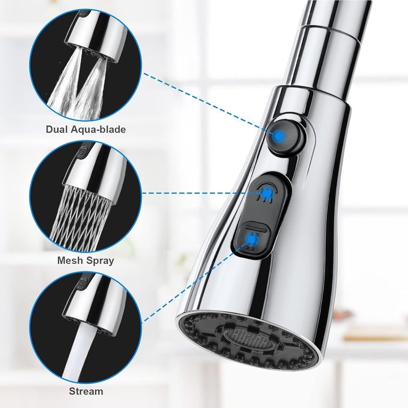 SANGOZS 360 Degree Movable Faucet Aerator Infinity 3 Mode Jet XCross EcoMist Infinity 3 Flow 3 Modes Water Faucet Sprayer Dual Flow Aerator Kitchen Sink Faucet Shower - Image 4