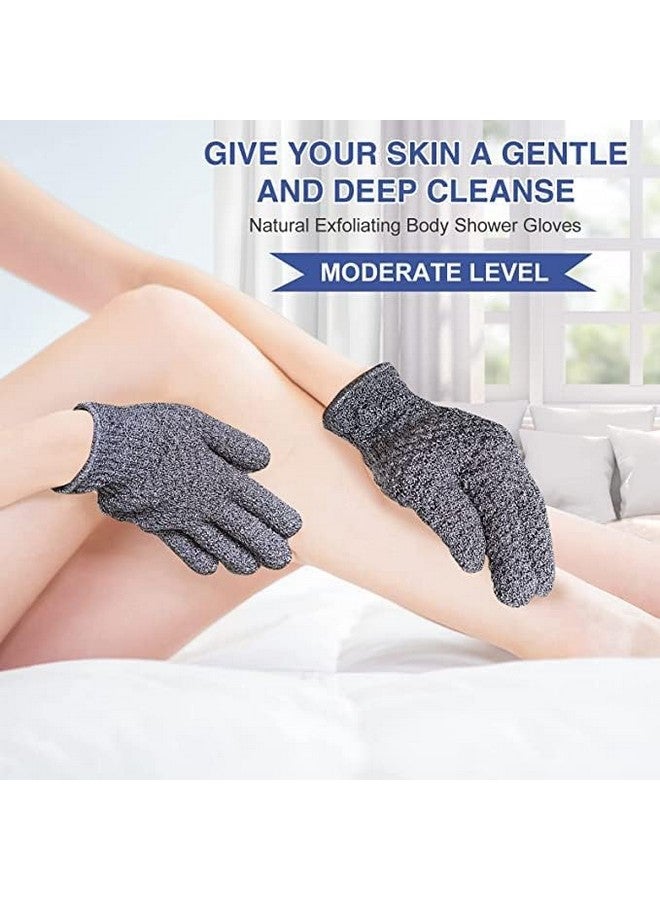 Yiclick Exfoliating Gloves Body Scrub Exfoliator For Dead Skin Removerexfoliate Sponge Loofah Washcloth Mitt For Men Women (12 Grey) - Image 4
