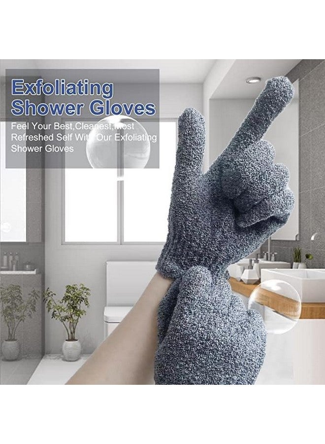 Yiclick Exfoliating Gloves Body Scrub Exfoliator For Dead Skin Removerexfoliate Sponge Loofah Washcloth Mitt For Men Women (12 Grey) - Image 3