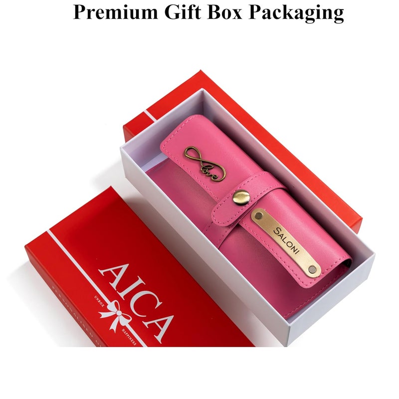 AICA Personalised Name & Charm Leather Sunglass Case Cover for Men & Women | Hard Case Eyewear Cover - Image 5