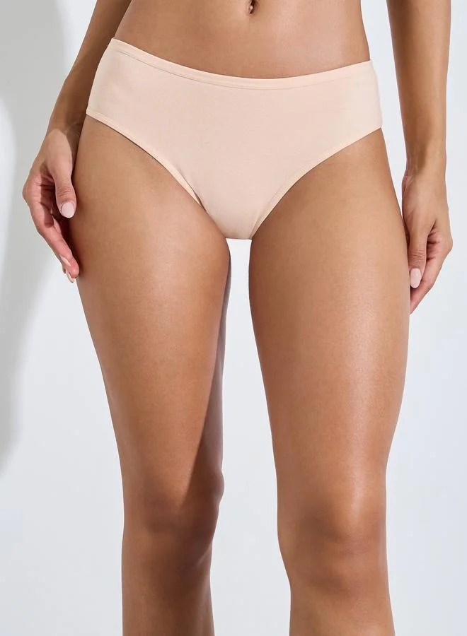 Styli  Pack of 5 - Cotton Elastane Hi-Leg Briefs for Women | Best Price UAE