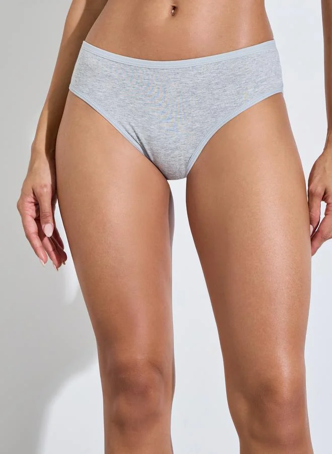 Styli  Pack of 5 - Cotton Elastane Hi-Leg Briefs for Women | Best Price UAE