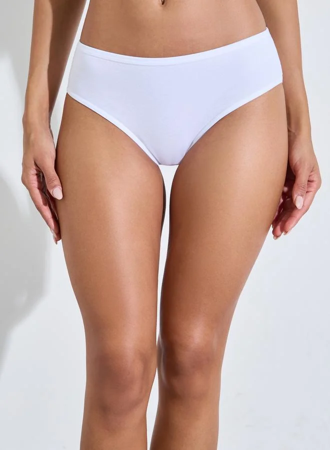 Styli  Pack of 5 - Cotton Elastane Hi-Leg Briefs for Women | Best Price UAE