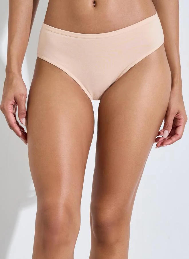Styli  Pack of 5 - Cotton Elastane Hi-Leg Briefs for Women | Best Price UAE