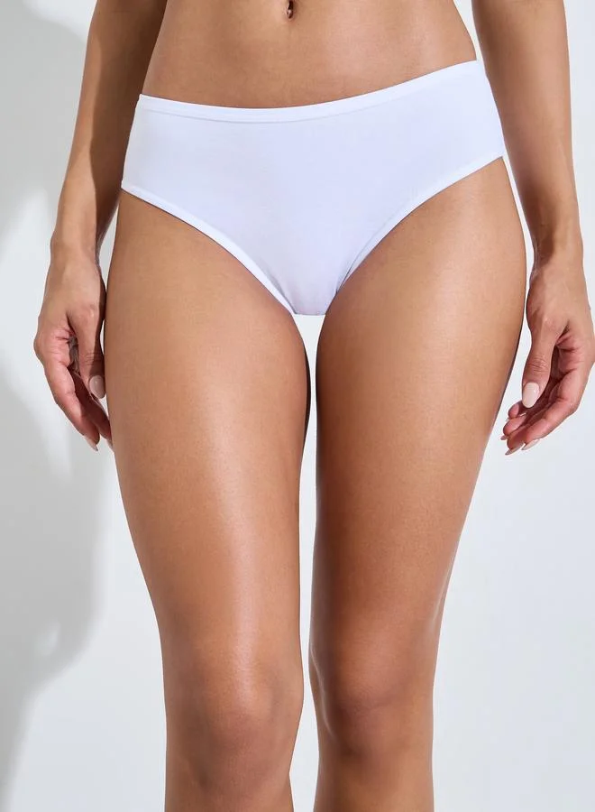 Styli  Pack of 5 - Cotton Elastane Hi-Leg Briefs for Women | Best Price UAE