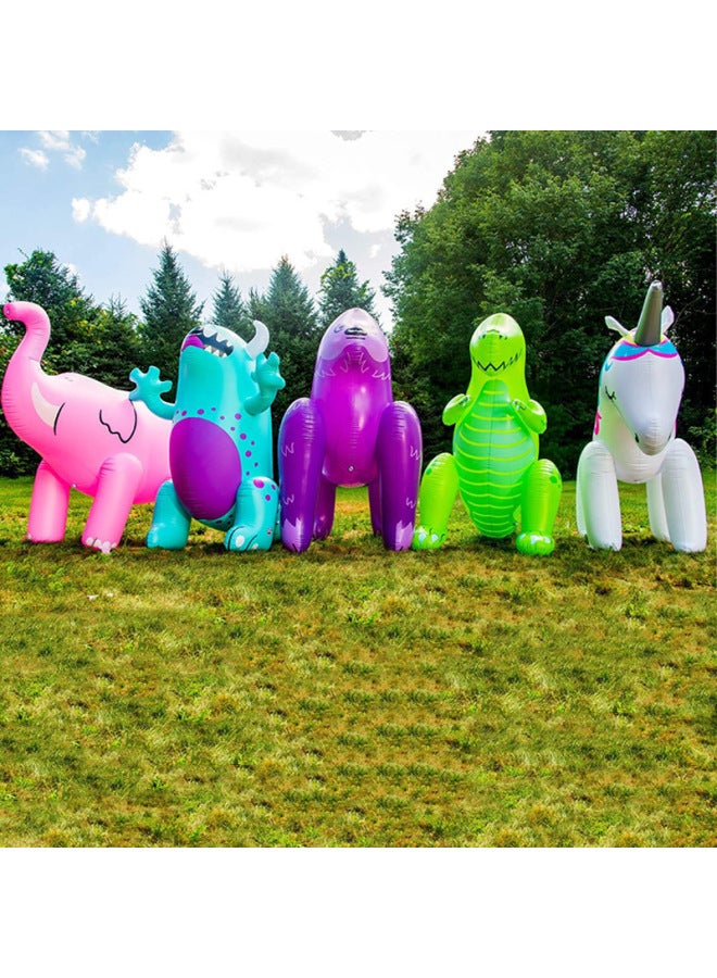 PVC Inflatable Animal Mount Puppy Elephant Dinosaur Unicorn Floating Row Floating Toy Children Swimming Ring-Color:Customized-Specifications:Customized  - Image 1