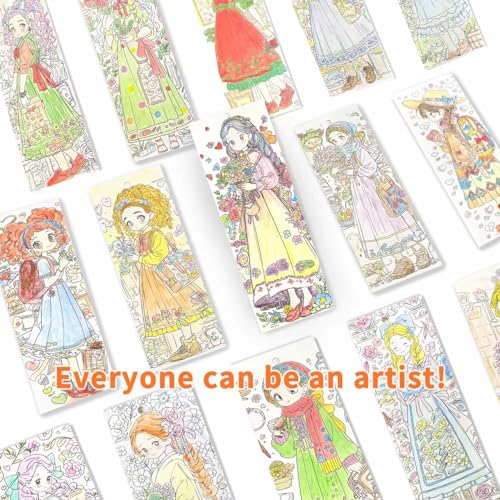 COIPLAY 648 Color Blocks Watercolor Paint Set 52Bookmarks 3 Brushes Silicone Cup Fairytale Princess Coloring Books for All Ages TravelFriendly Easy to Use All in One Art Supplies Craft kit - Image 5
