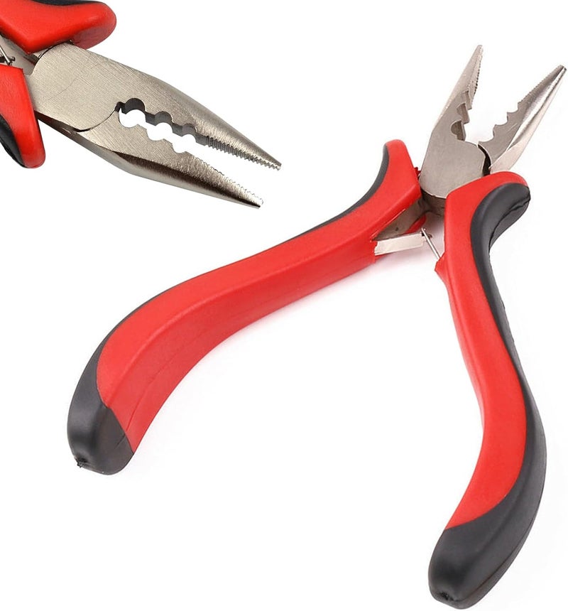 Hair Extensions Pliers 3Hole Hair Pliers for Micro Nano Ring Hair Extensions Opener and RemovalNeedle Nose Pliers with 3 Holes Serrated Jaws Mini Plier 1pc