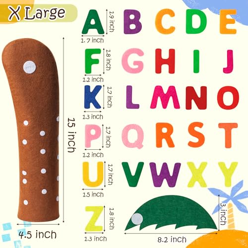 OSNIE 18 Inch Reading Week Felt Tree Toy X Large Letter Props Freestanding Coconut Tree 34Pcs Alphabet Game Interest Learning On Skills Game Teaching Toy Gifts for Toddlers Early Education - Image 5