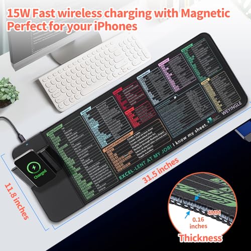 WeYingLe Wireless Charging Mouse Pad with Phone Holder Gaming Mousepad Desk Mat 15W Qi Fast Charging Pad Ultra-Smooth Surface Non-Slip Extended Premium Black Computer Keyboard Mat for MacBook PC Laptop - Image 2