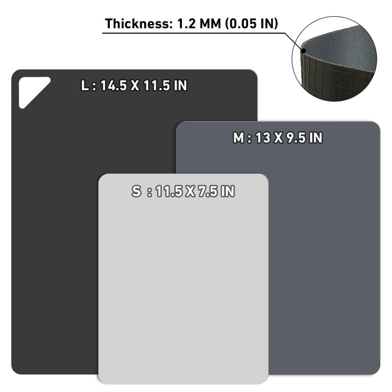WK Flexible Plastic Cutting Boards Mats for Kitchen, Flexible Non Slip Cutting Mat, Thin Cutting Sheets, BPA Free, Dishwasher Safe, Multi Sizes - Image 3