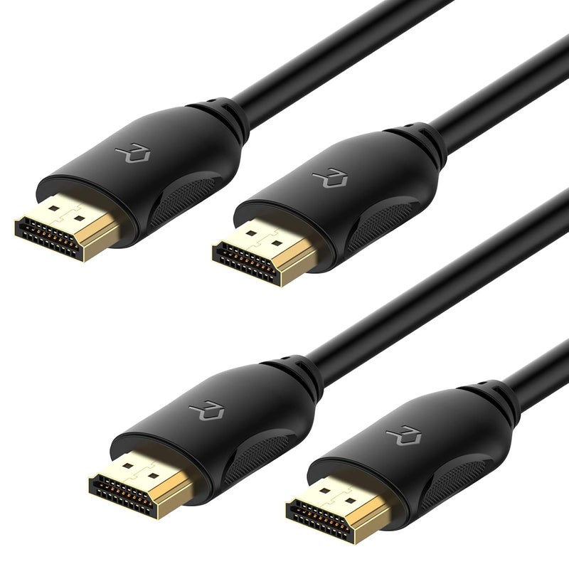 Rankie كابل HDMI من رانكي، كابل HDTV عالي السرعة يدعم الإيثرنت 3D 4K وإرجاع الصوت، عبوة من 2 بطول 6 أقدام - Image 1