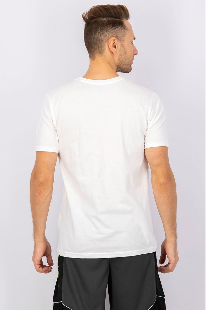 DIFUZED Men Crew Neck Short Sleeve Graphic Tee, White - Image 4