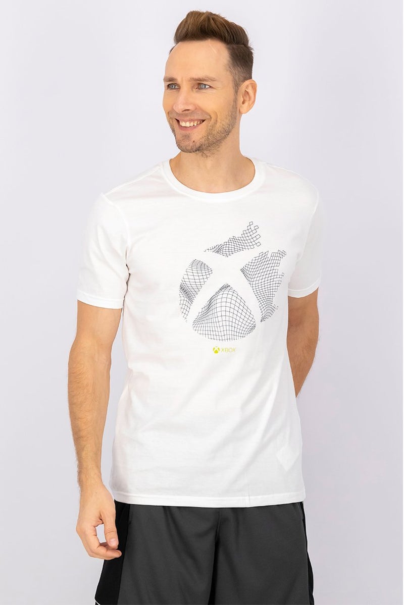 DIFUZED Men Crew Neck Short Sleeve Graphic Tee, White - Image 1