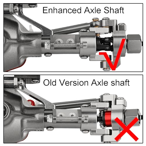 Pothyes Aluminum Front Rear Complete Axle Set with Enhanced Axle Shaft for Axial SCX10 RC4WD D90 110 RC Crawler Upgrade Parts Titanium FrontRear - Image 5