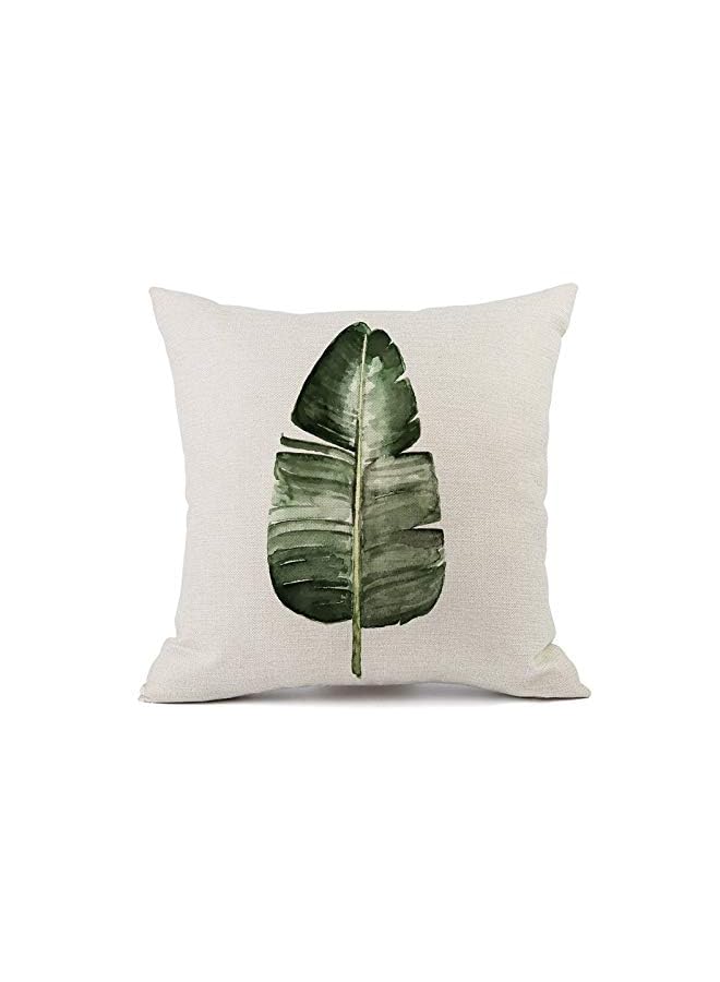 ORiTi أغطية وسائد نباتية 45 × 45 سم أغطية وسائد زخرفية خضراء أغطية وسائد من الكتان للأريكة والسيارة وغرفة النوم وغرفة المعيشة وديكور المنزل مجموعة من 4 قطع على الطراز C - Image 4