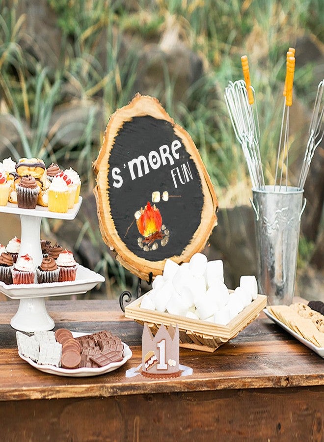 CORNER LACE S'more 1st Birthday Hat Brown, First Birthday Crown One Year Old Happy Birthday Party Decorations Supplies Favors Photo Booth Props - Image 4