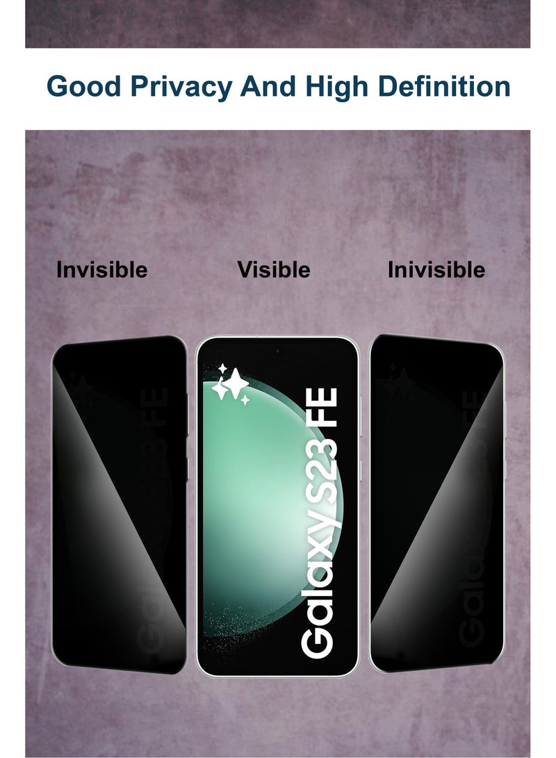 واقي شاشة زجاجي سيراميكي غير لامع للخصوصية لهاتف Samsung Galaxy S23FE - أسود - Image 2