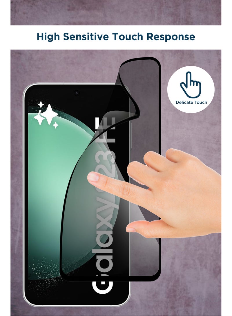 واقي شاشة زجاجي سيراميكي غير لامع للخصوصية لهاتف Samsung Galaxy S23FE - أسود - Image 4