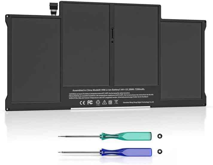 FACTOTECH Replacement Battery for MacBook Air 13" (2010-2017) – Compatible with A1466, A1496, A1369, A1405, A1377 [7150mAh / 54.4Wh / 7.6V] - Image 1