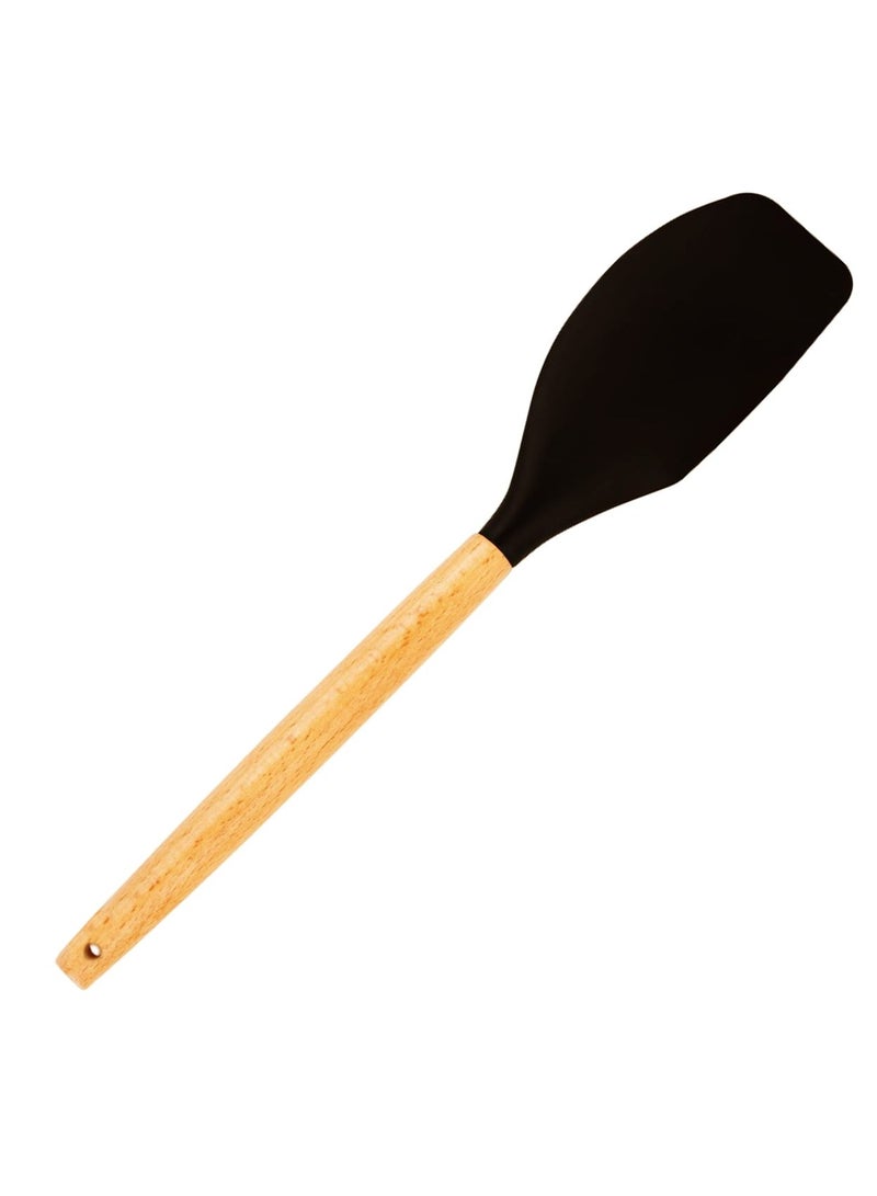 Bright Home Wooden Spatula Ladle with Wooden Handle - Stainless Steel, Deep Bowl, Long Handle, Serving Utensils, Wooden Kitchen Tools - Image 1