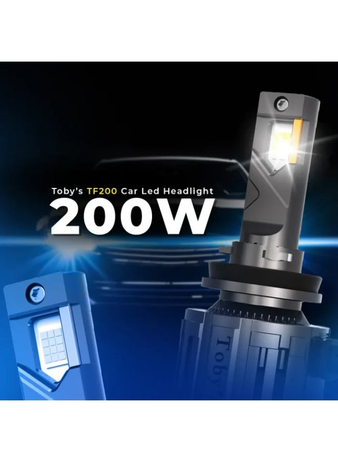 توبيز مصباح أمامي LED للسيارة من Tobys TF200، قطعتان، أصلي، 200 واط/القطعة، قوة 20000 لومن/القطعة، بدرجة حرارة لون 6500 كلفن - 9006 - Image 3