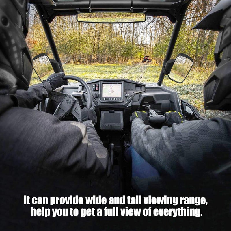 RANSOTO UTV Side Rear View Mirror And Center Mirror With 1.75" to 2" Roll Bar Cage Mount Compatible with Polaris RZR Honda Pioneer Yamaha Rhino Can-Am Maverick Commander Kawasaki Teryx - Image 2