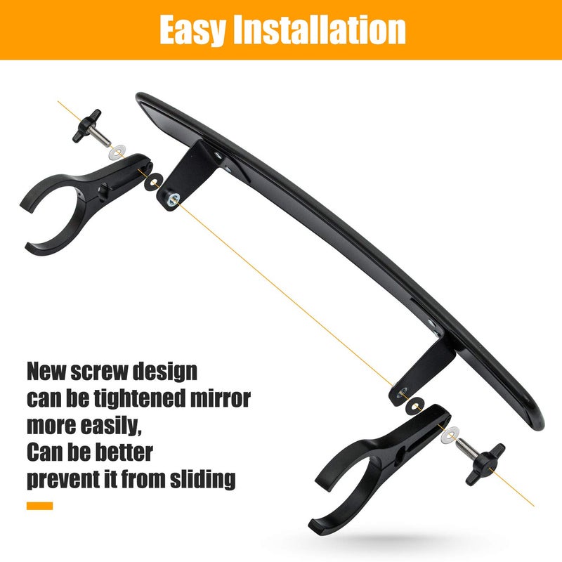 RANSOTO UTV Side Rear View Mirror And Center Mirror With 1.75" to 2" Roll Bar Cage Mount Compatible with Polaris RZR Honda Pioneer Yamaha Rhino Can-Am Maverick Commander Kawasaki Teryx - Image 5